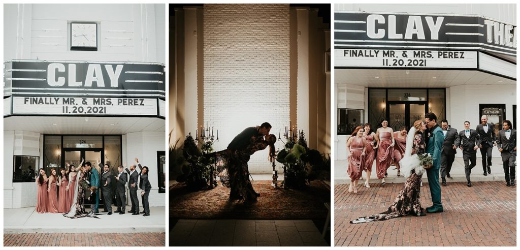 Gothic Wedding at The Clay Theatre in Florida.