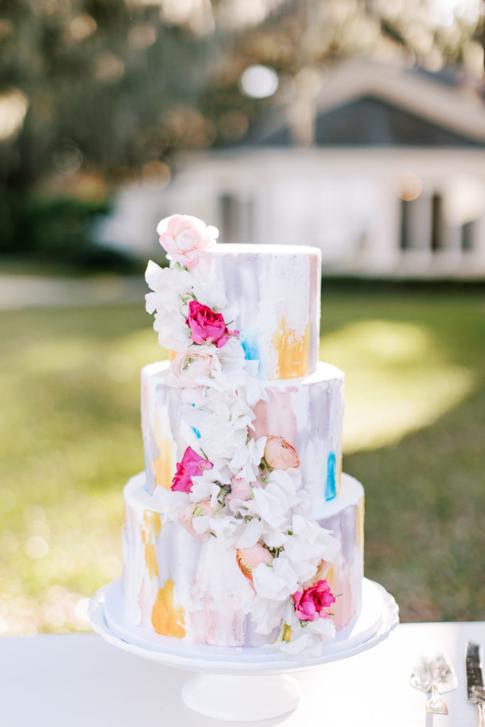 colorful wedding cake sweet by staci 