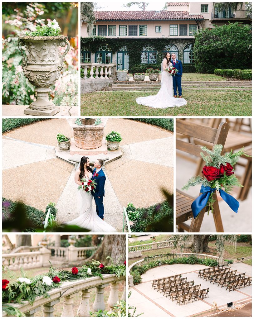 Bridal portraits of newlyweds following their holiday wedding at Club Continental, a Florida wedding venue, taken by bridal & elopement photographer, Laura Perez.