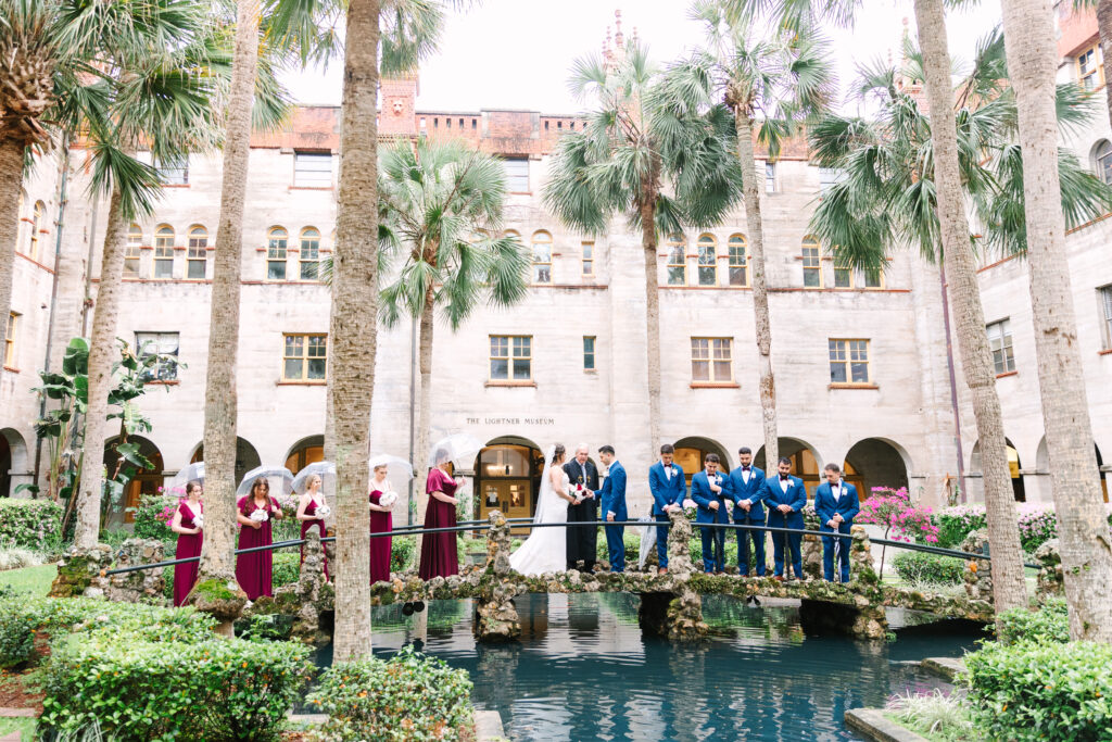 A lightner museum courtyard wedding.the lightner museum located in the heart of St. Augustine Florida taken by Laura Perez Photography a Jacksonville wedding photographer 