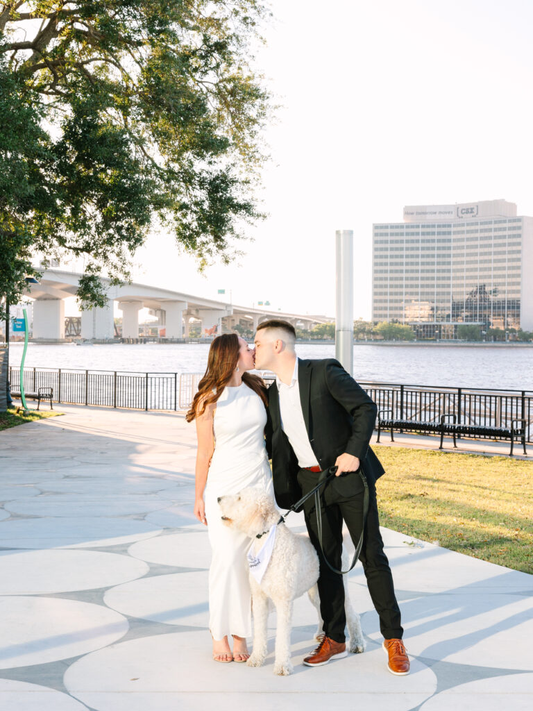 recently engaged couple in jacksonville florida downtown jacksonville