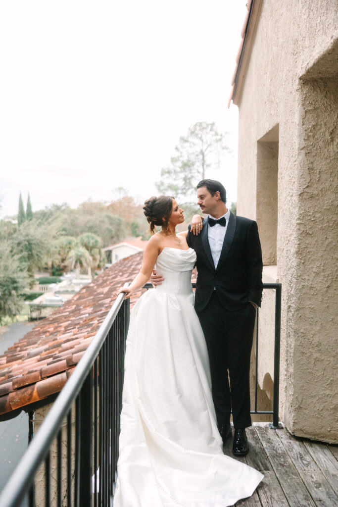 Editorial wedding portraits at The Club Continental in Florida