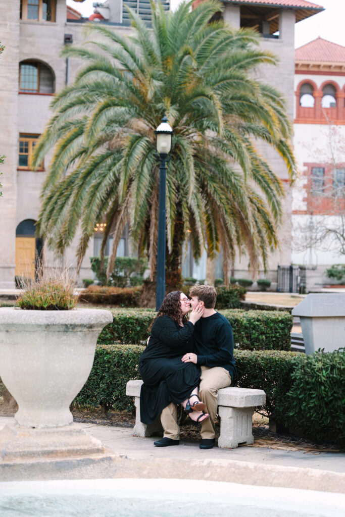 Lightner Museum St. Augustine wedding photography style engagement session under historic arches