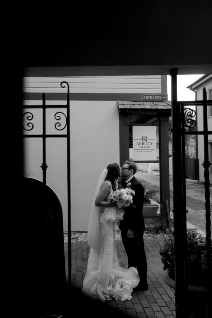 Wedding ceremony at 9 Aviles in downtown St. Augustine, photographed by downtown St. Augustine wedding photographer