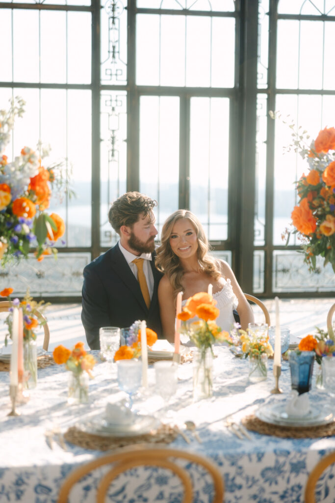 Bride and groom portrait at Stone Haven in Section, Alabama