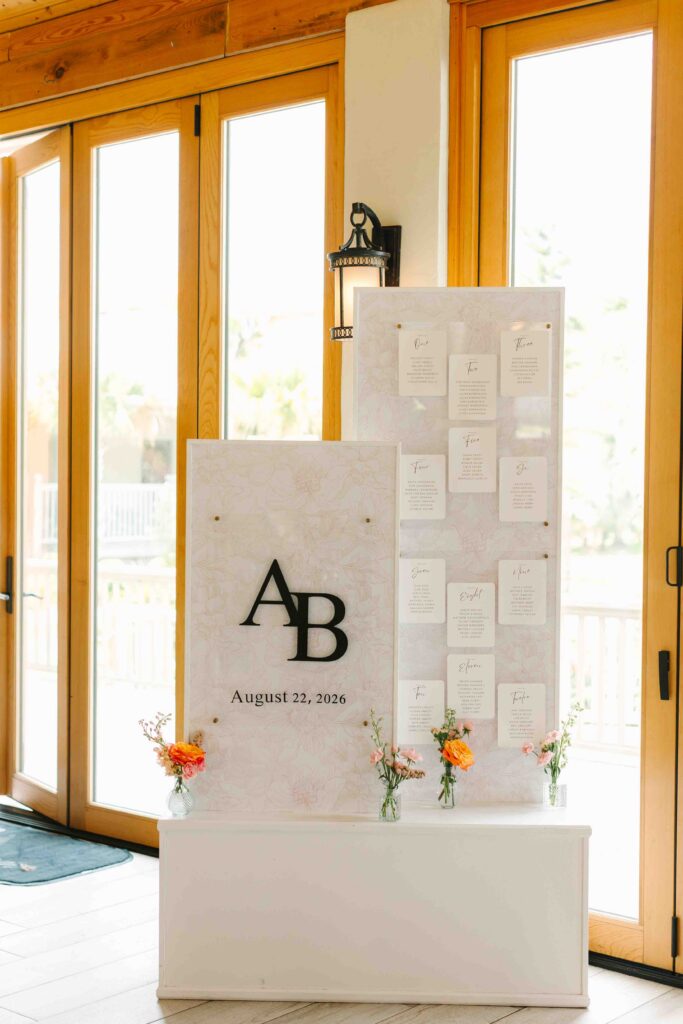 welcome guest sign St. Augustine wedding at Fountain of Youth